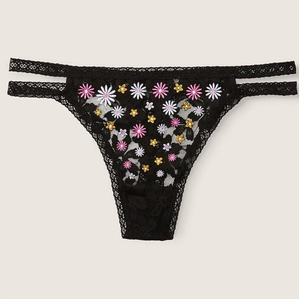 PINK LACE Lace Strappy Thong
